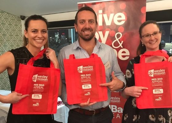 RTL Plumbing proudly supporting Wesley Mission Queensland Red Bag Appeal 2018
